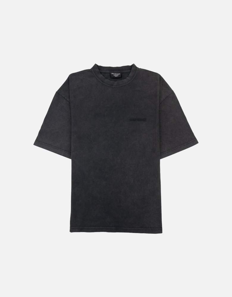 Logo Crewneck T Shirt Charcoal