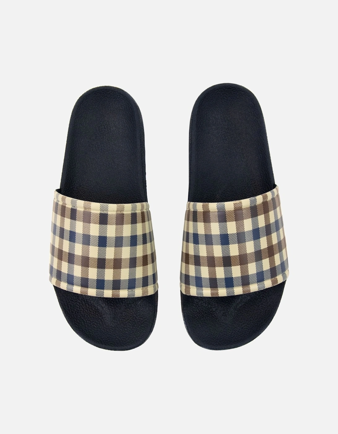 Beach Check Sliders Navy