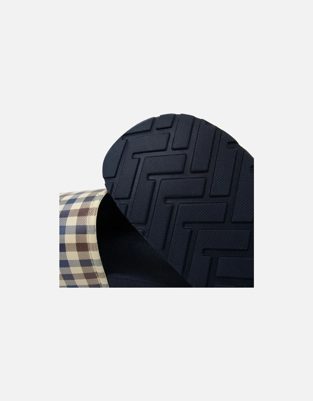 Beach Check Sliders Navy