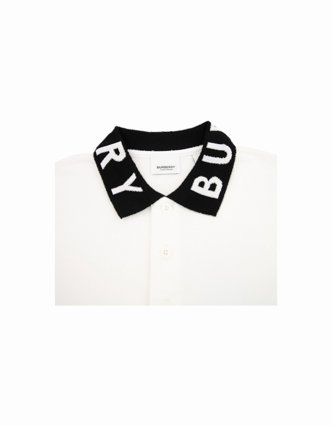 Ryland Block Collar Writing Polo White