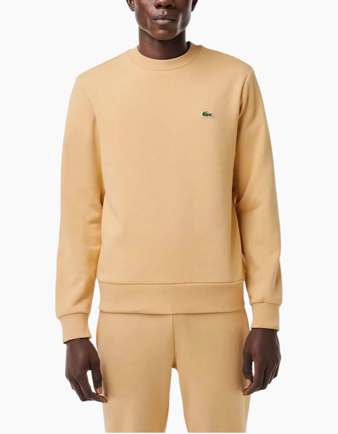 Lacoste Men's Cream Sweatshirt Crew Neck Fleece Brushed Cotton Winter Jumper  44 2XL