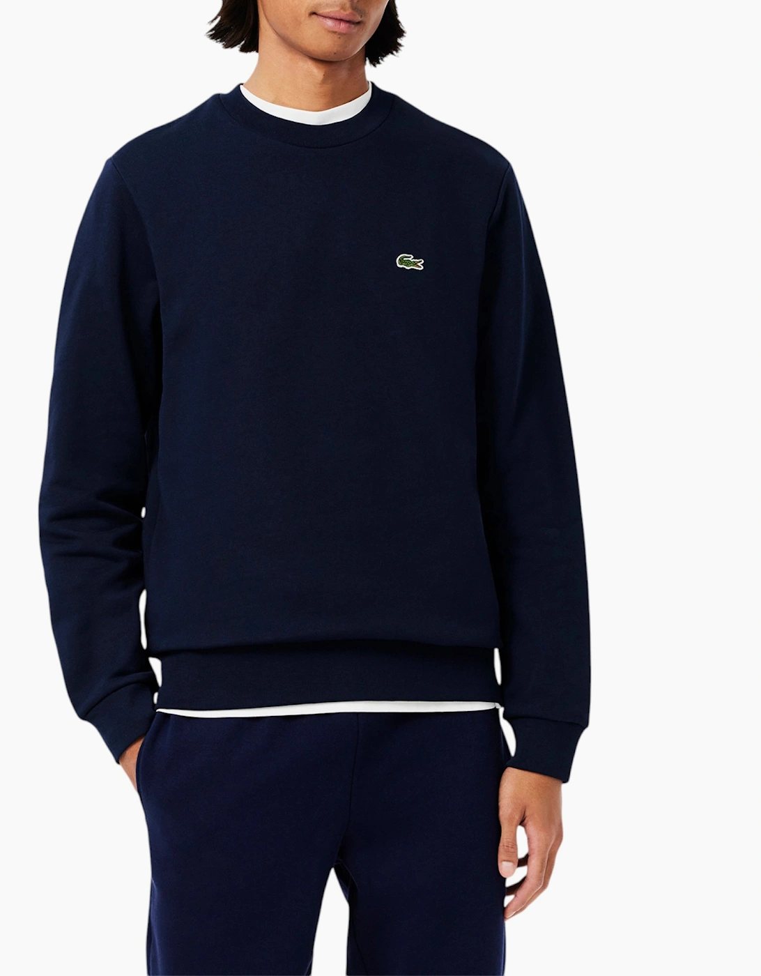 Lacoste Men's Navy Sweatshirt Crew Neck Fleece Brushed Cotton Winter Jumper  44 2XL