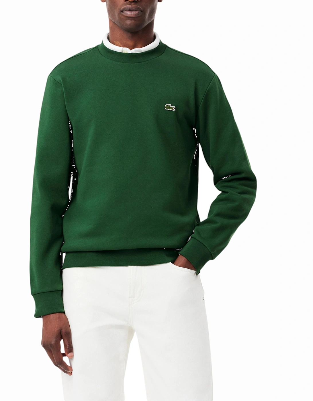 Lacoste Men's Green Sweatshirt Crew Neck Fleece Brushed Cotton Winter Jumper  42 Xl