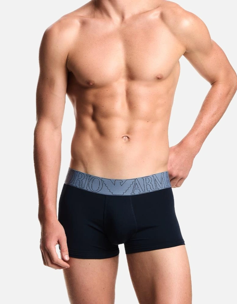Stretch Cotton Boxer Trunk, Armani Blue