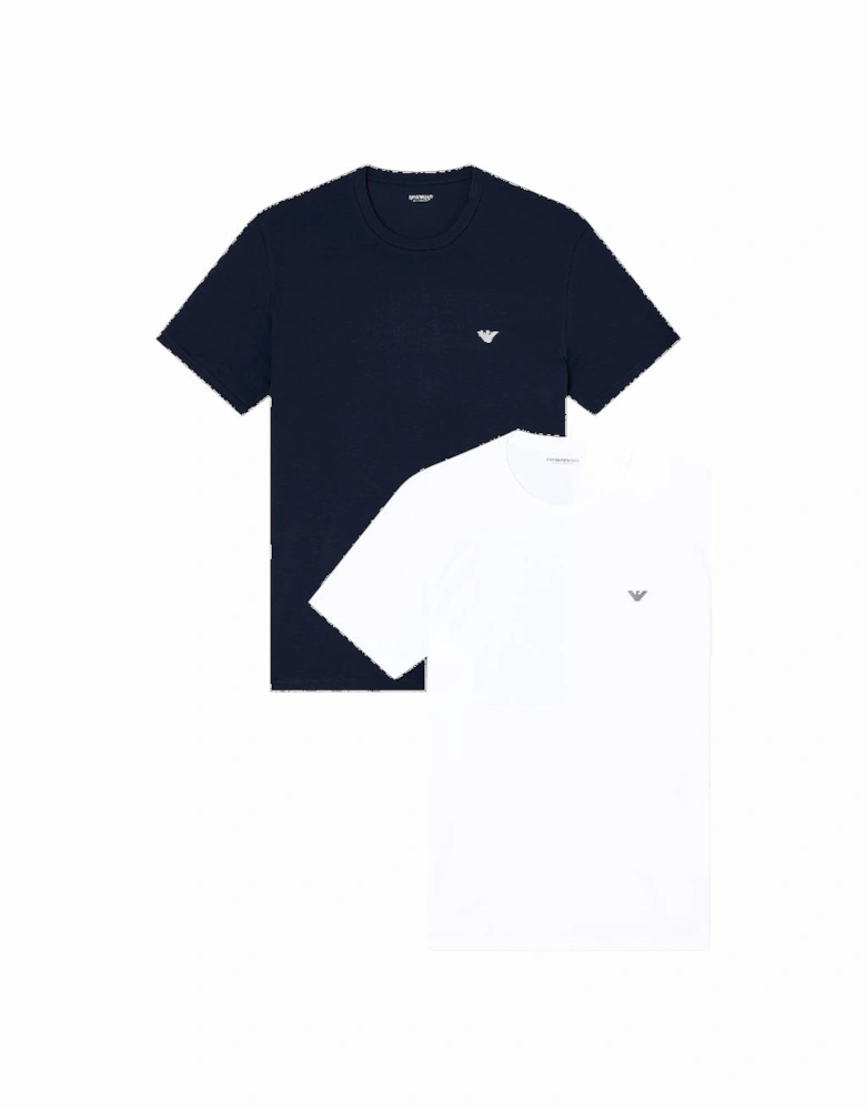 2-Pack Endurance Crew-Neck T-Shirts, Armani Blue/White