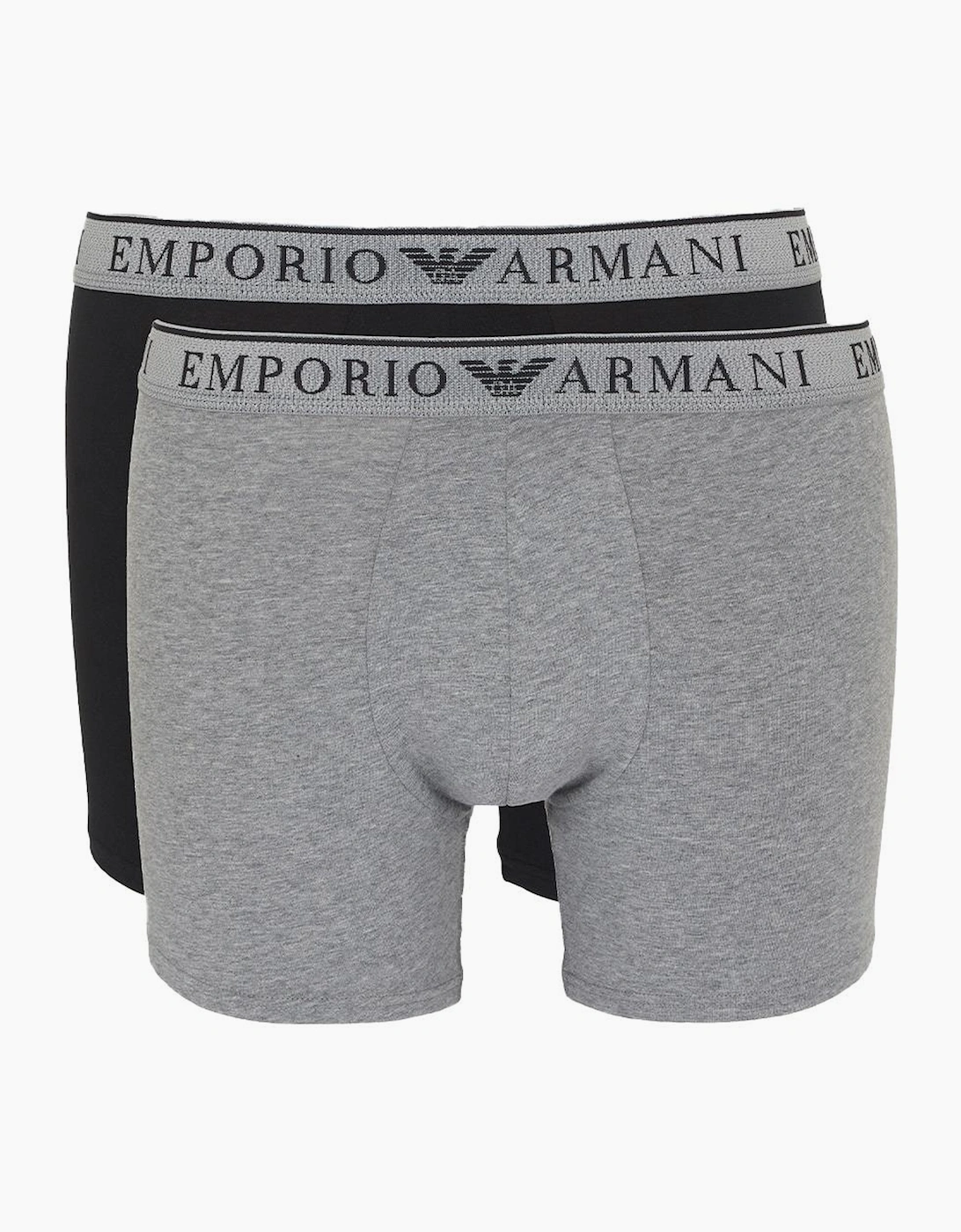 Emporio Armani Men's Grey 2-Pack Endurance Boxer Briefs, Black/ - : 32/30/31 Small