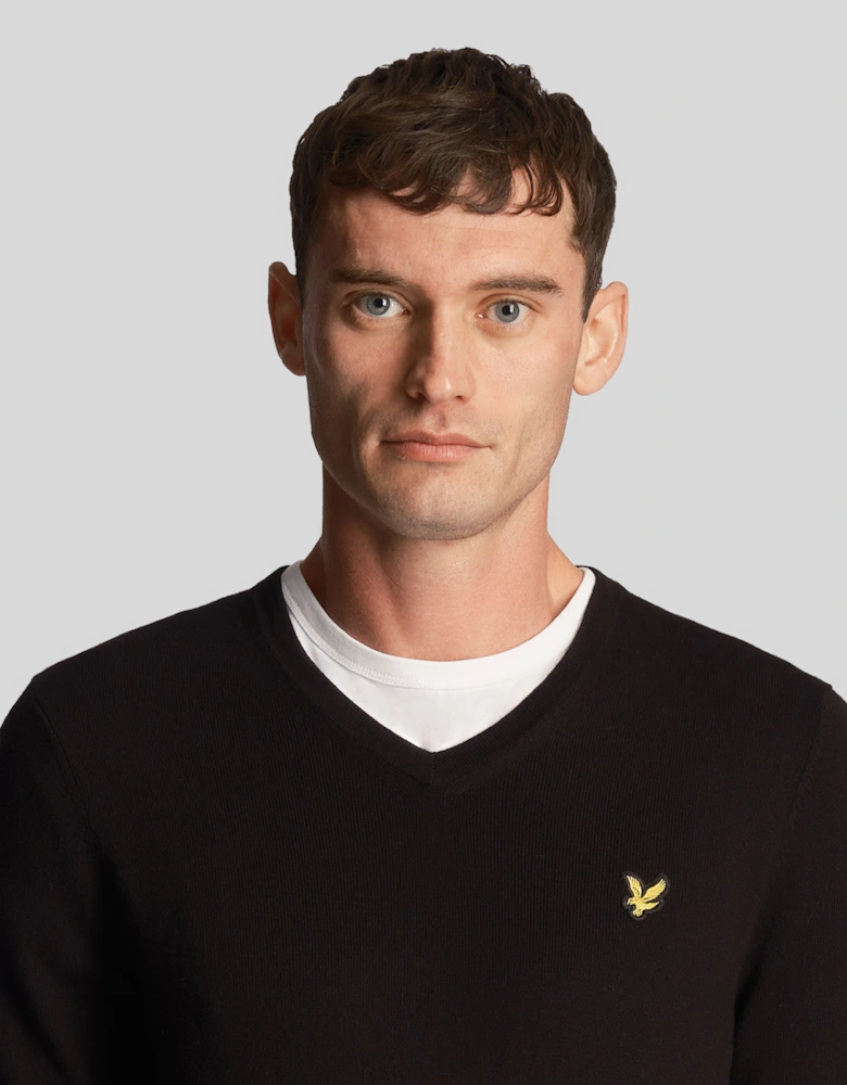 Cotton Merino V Neck Jumper