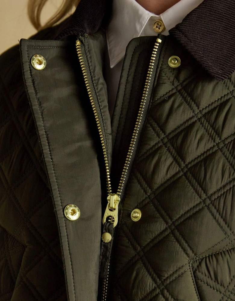Beatrix Womens Showerproof Quilted Coat Khaki Green