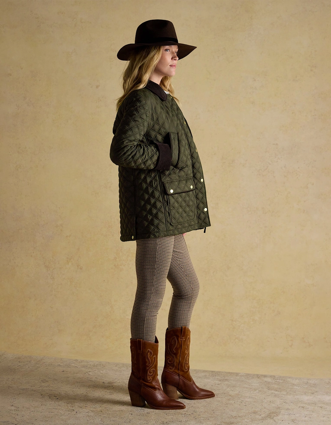 Beatrix Womens Showerproof Quilted Coat Khaki Green