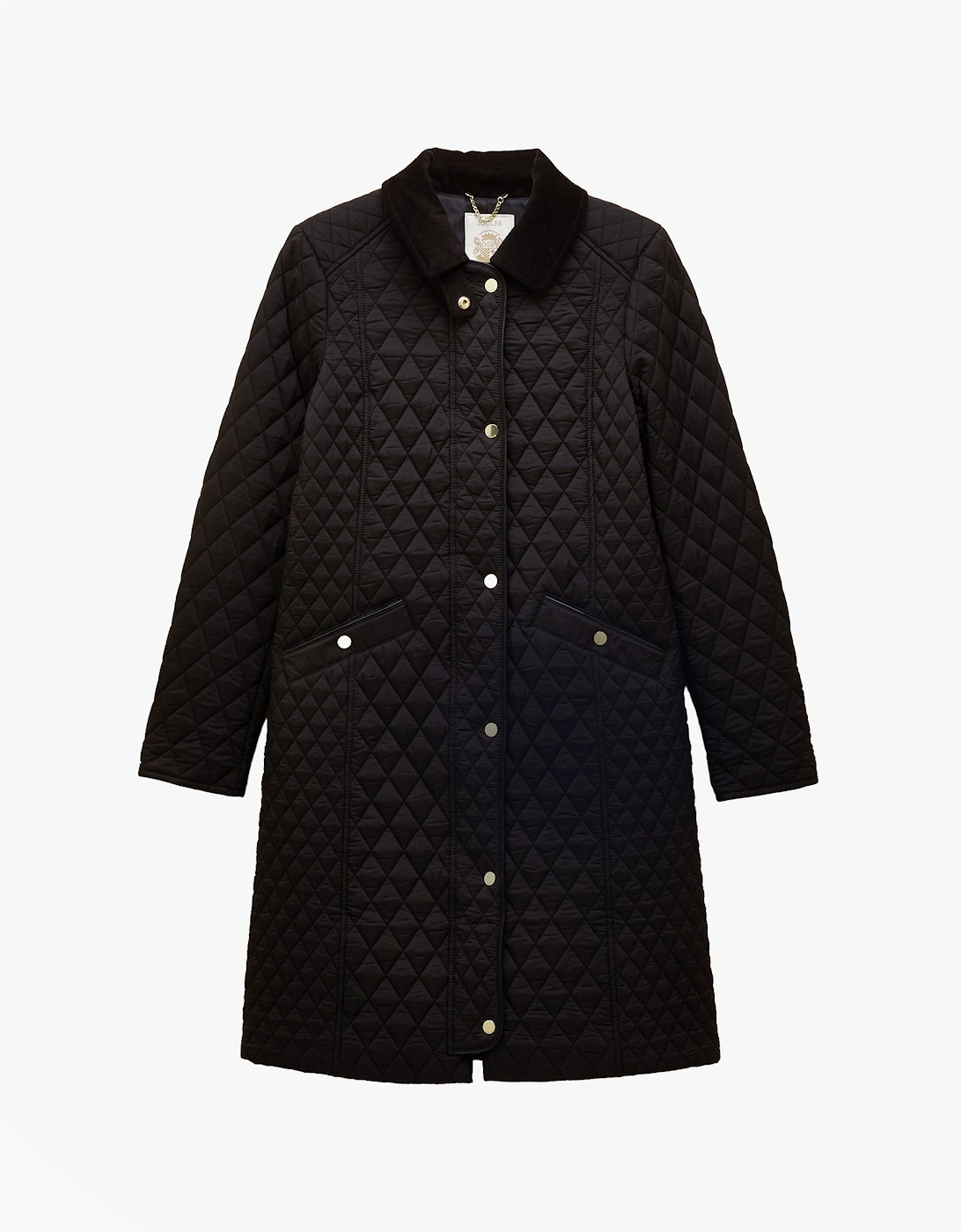 Rosewell Longline Quilted Showerproof Coat with Collar Black, 7 of 6