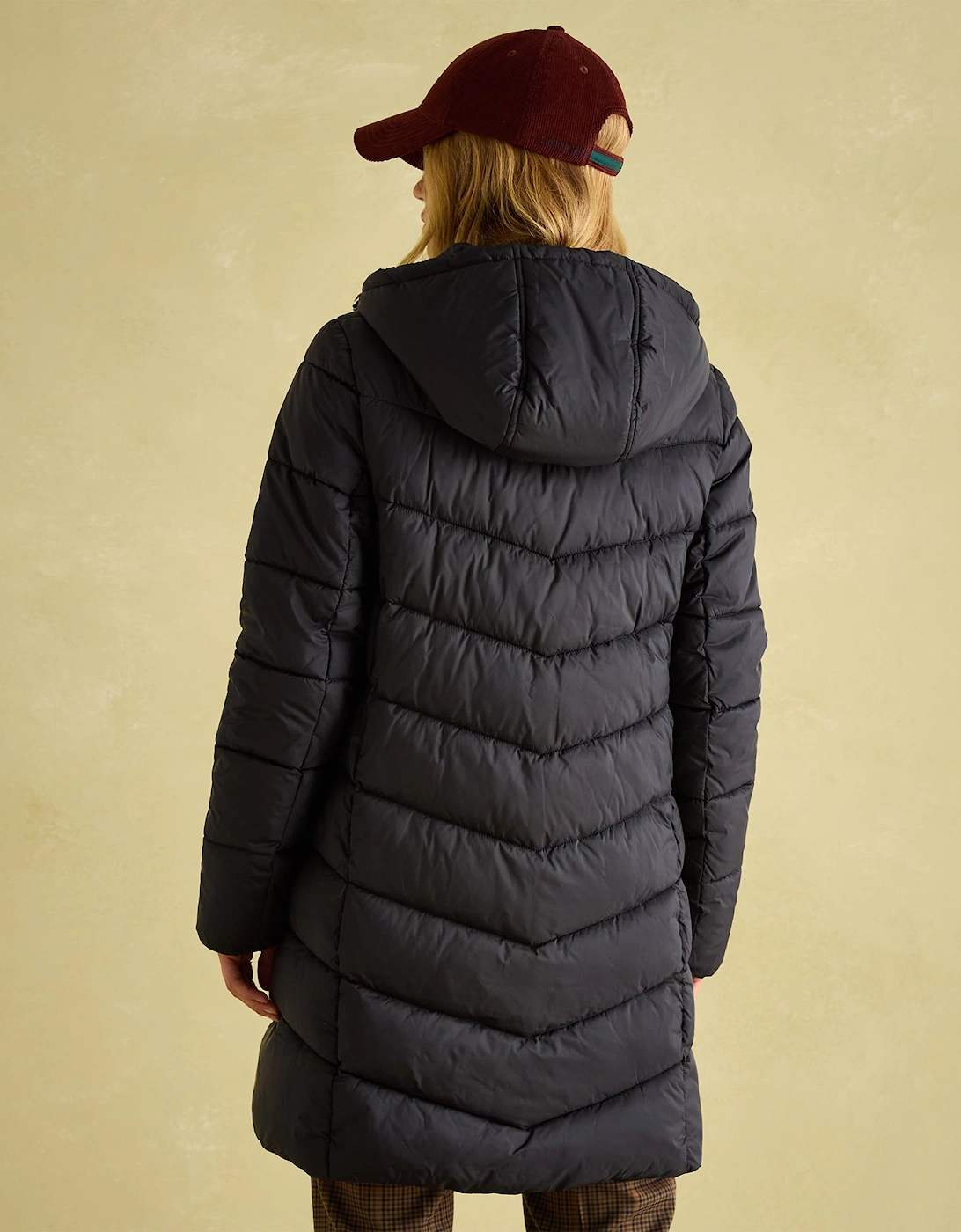 Moorsdale Womens Mid Length Showerproof Padded Coat with Hood Black