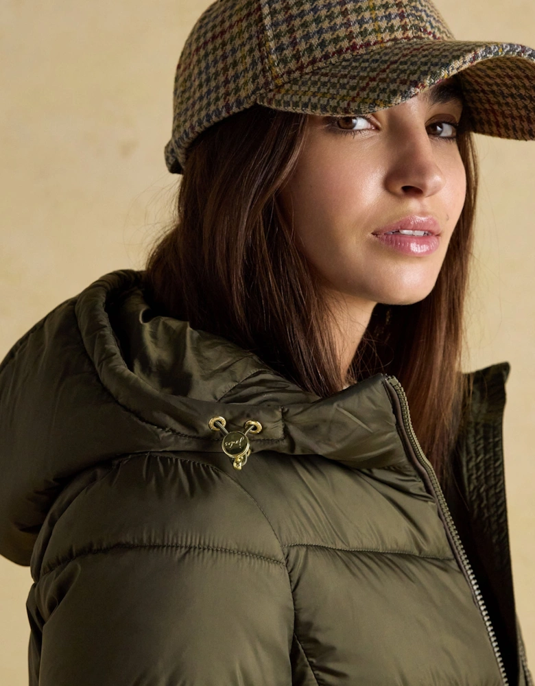 Moorsdale Womens Mid Length Showerproof Padded Coat with Hood Khaki