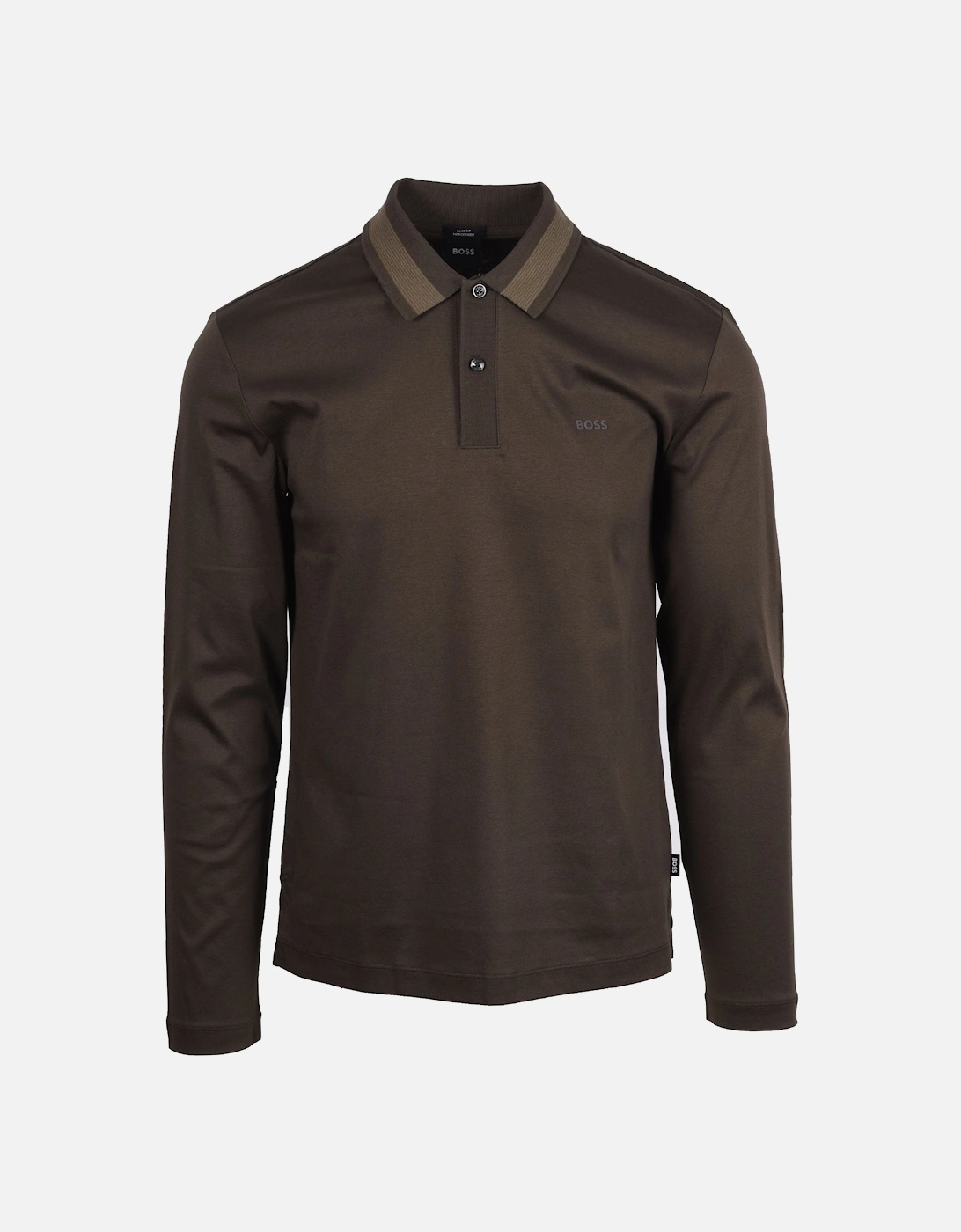 Boss Black Pleins Long Sleeve Polo Open Green, 4 of 3