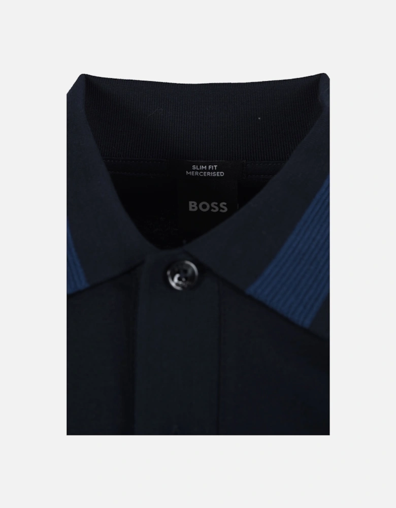 Boss Black Pleins Long Sleeve Polo Dark Blue