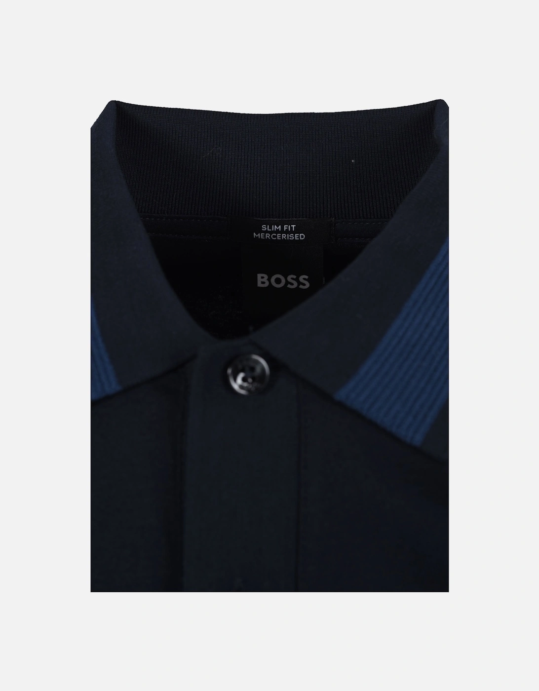 Boss Black Pleins Long Sleeve Polo Dark Blue