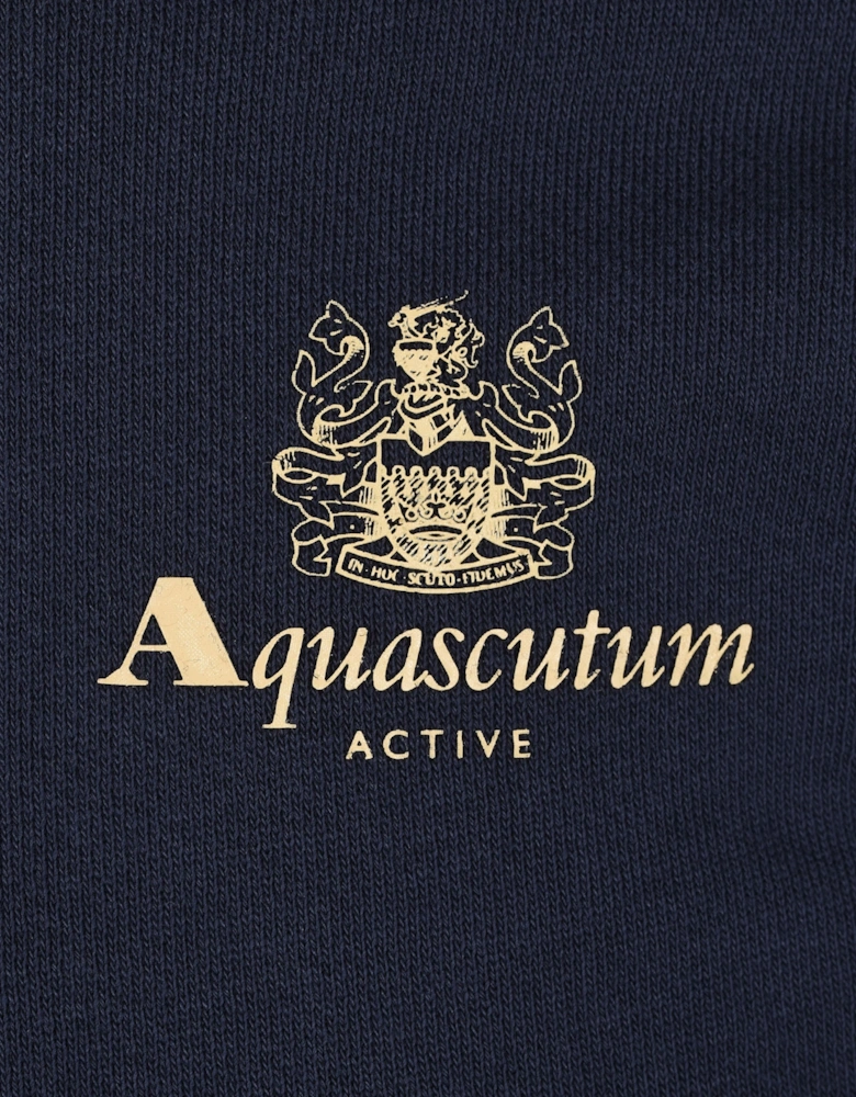 Club Check Shoulder Full Zip Sweatshirt Navy