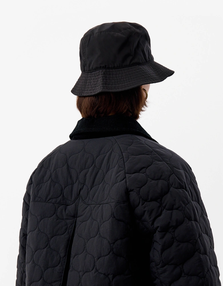 Fionn Womens Long Quilted Jacket - Black