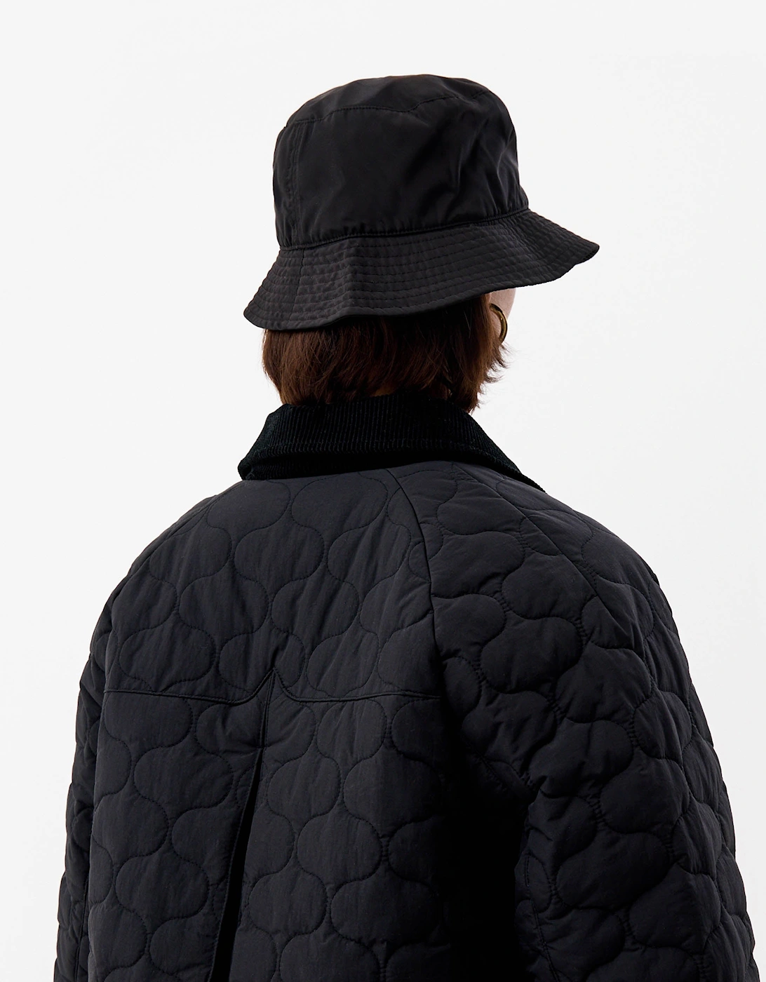 Fionn Womens Long Quilted Jacket - Black