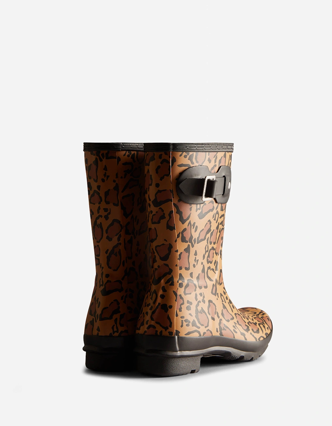Womens Original Short Leopard Print Boot - Rich Tan/Saddle/Black
