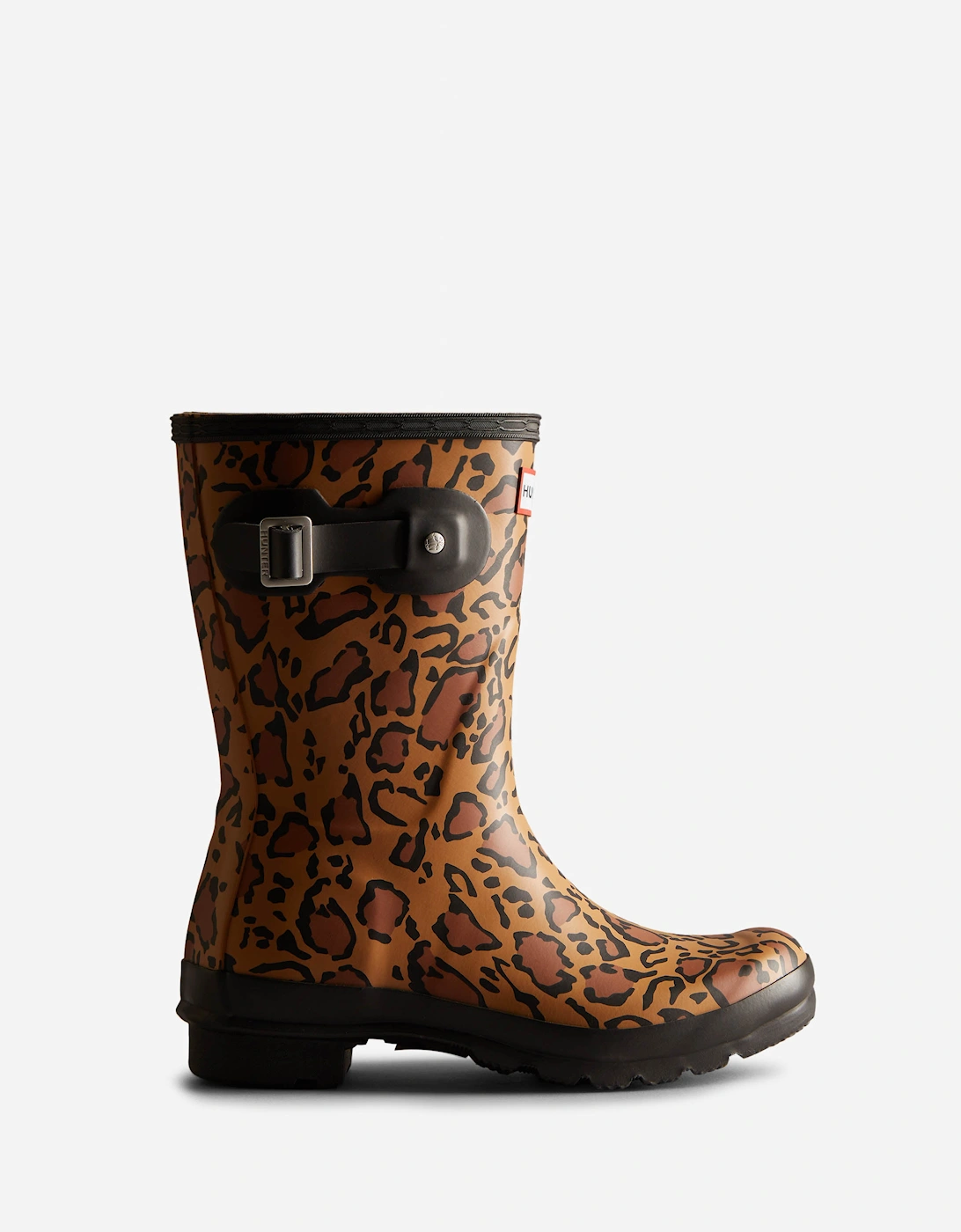 Womens Original Short Leopard Print Boot - Rich Tan/Saddle/Black, 5 of 4