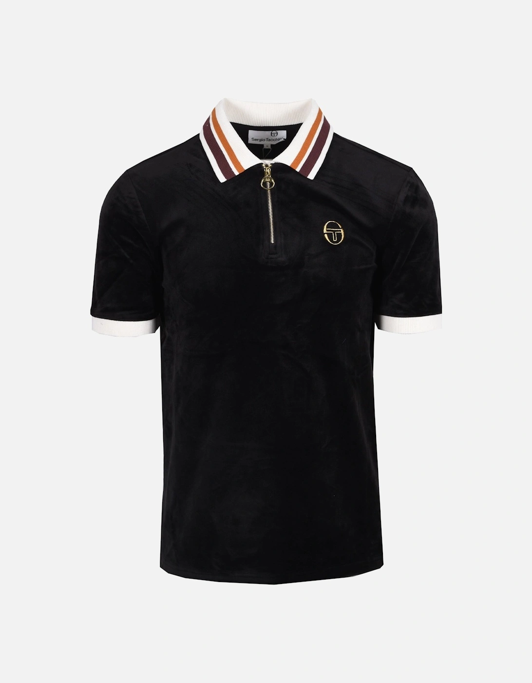 Mahony Half Zip Velour Polo Black/Gold, 4 of 3