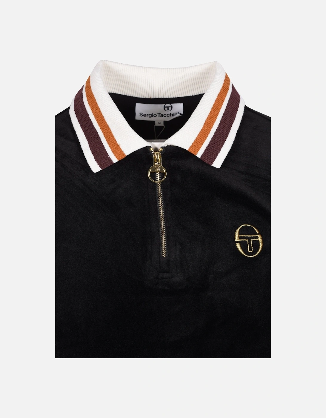 Mahony Half Zip Velour Polo Black/Gold