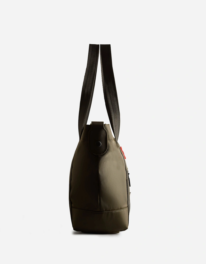 Nylon Midi Topclip Tote - Dark Olive