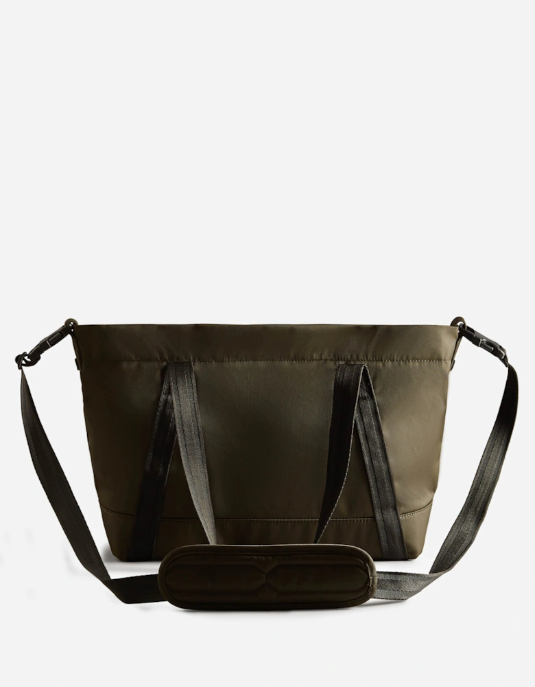 Nylon Midi Topclip Tote - Dark Olive
