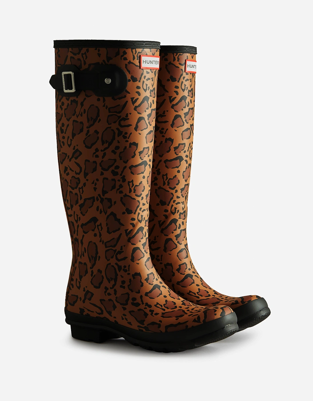 Womens Original Tall Leopard Print Boot - Rich Tan/Saddle/Black