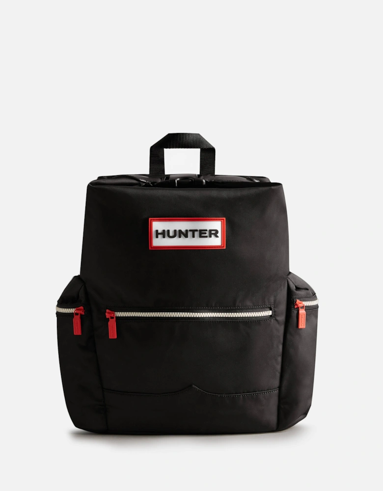 Nylon Large Topclip Backpack - Black