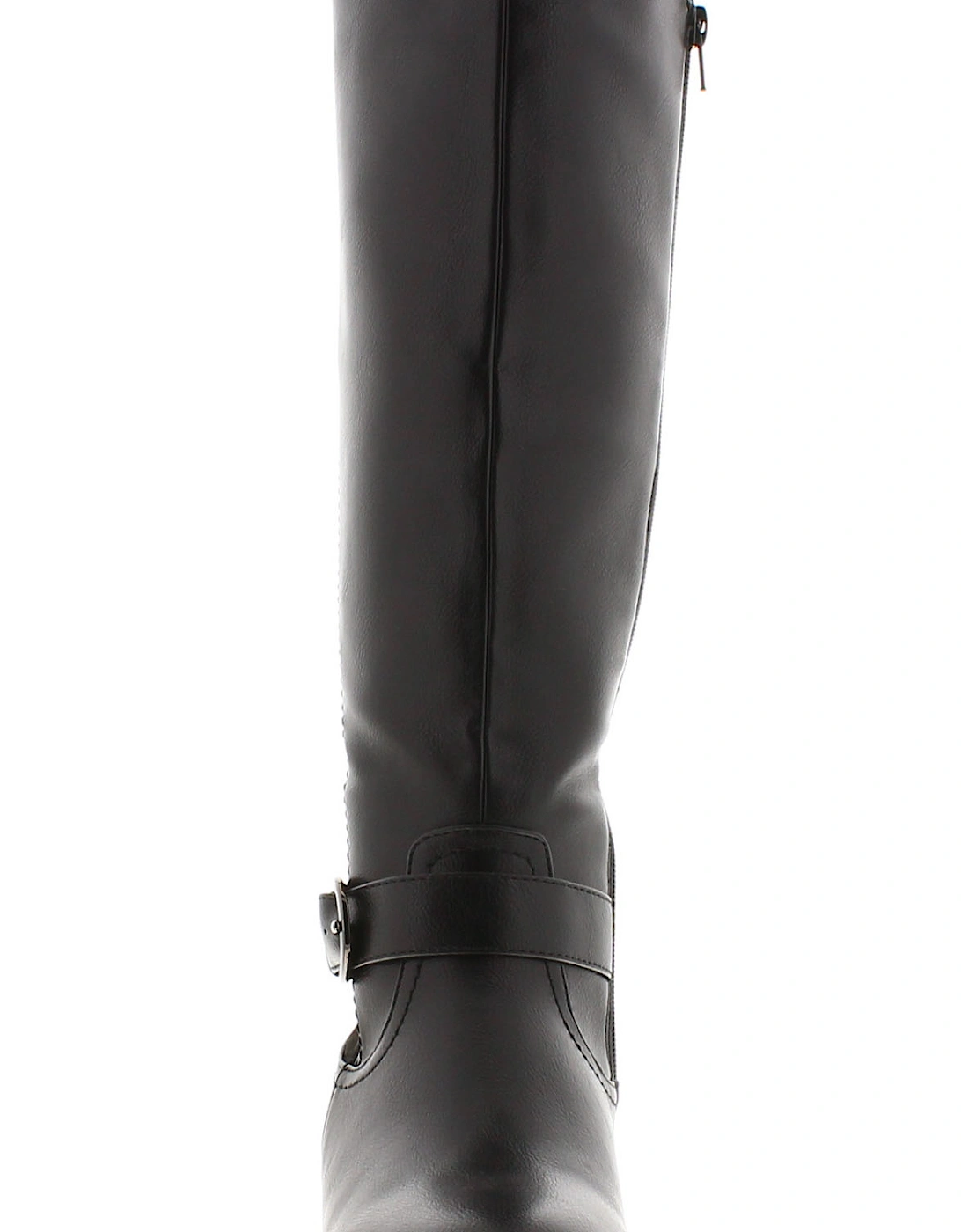 Platino Womens Ankle Boots Basle Zip Fastening Elastic Gusset Black UK Size