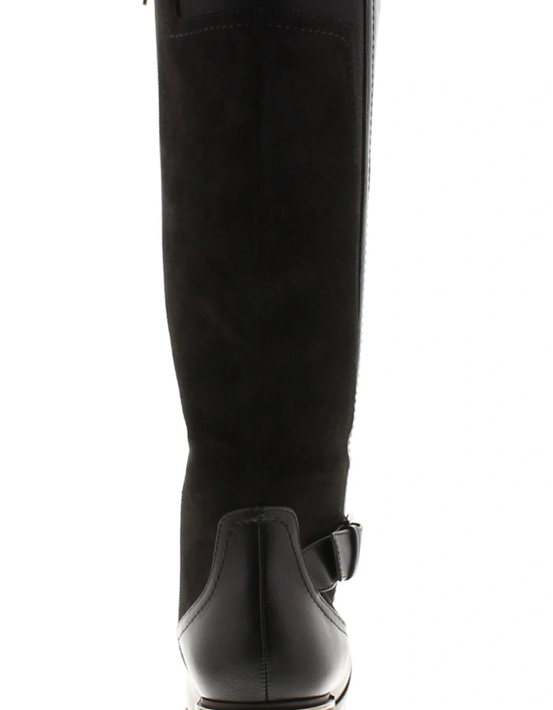 Platino Womens Ankle Boots Basle Zip Fastening Elastic Gusset Black UK Size