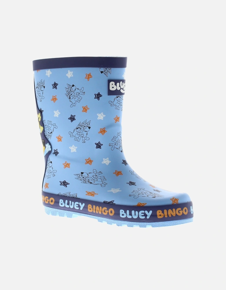 Boys Wellies And Bingo Well Rubber Character Blue UK Size