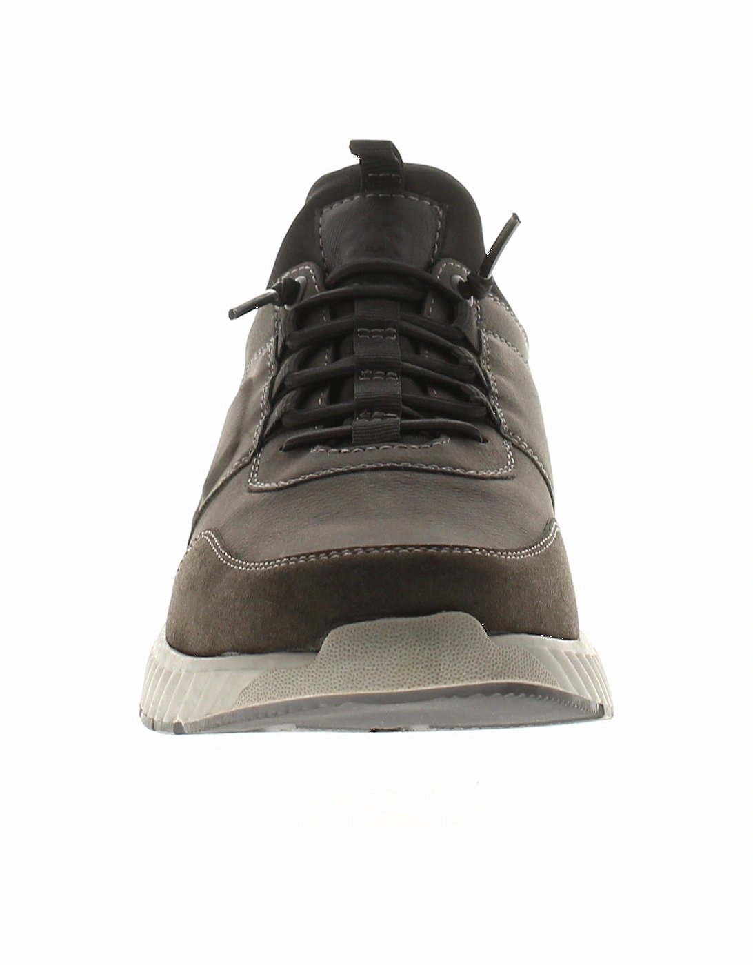 Mens Trainers Stone Bungee Lace Slip On grey UK Size