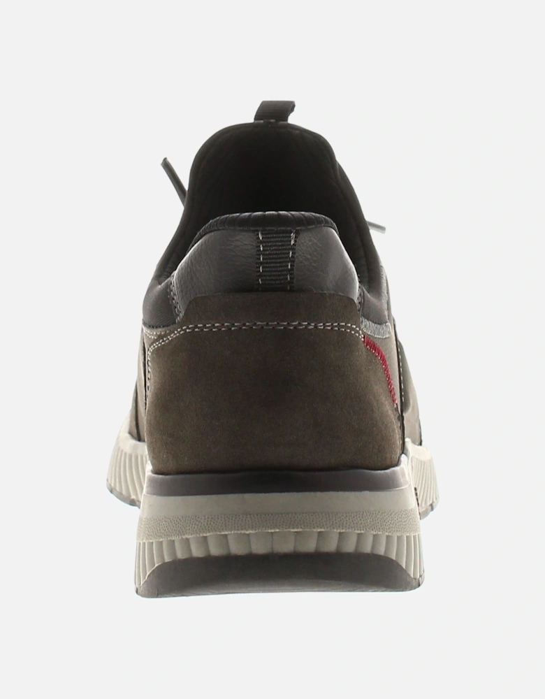 Mens Trainers Stone Bungee Lace Slip On grey UK Size