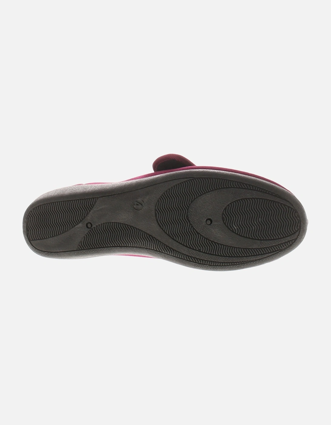 Womens Slipper Boots Bloom Velour Touch Fastening Plush Lining Red UK