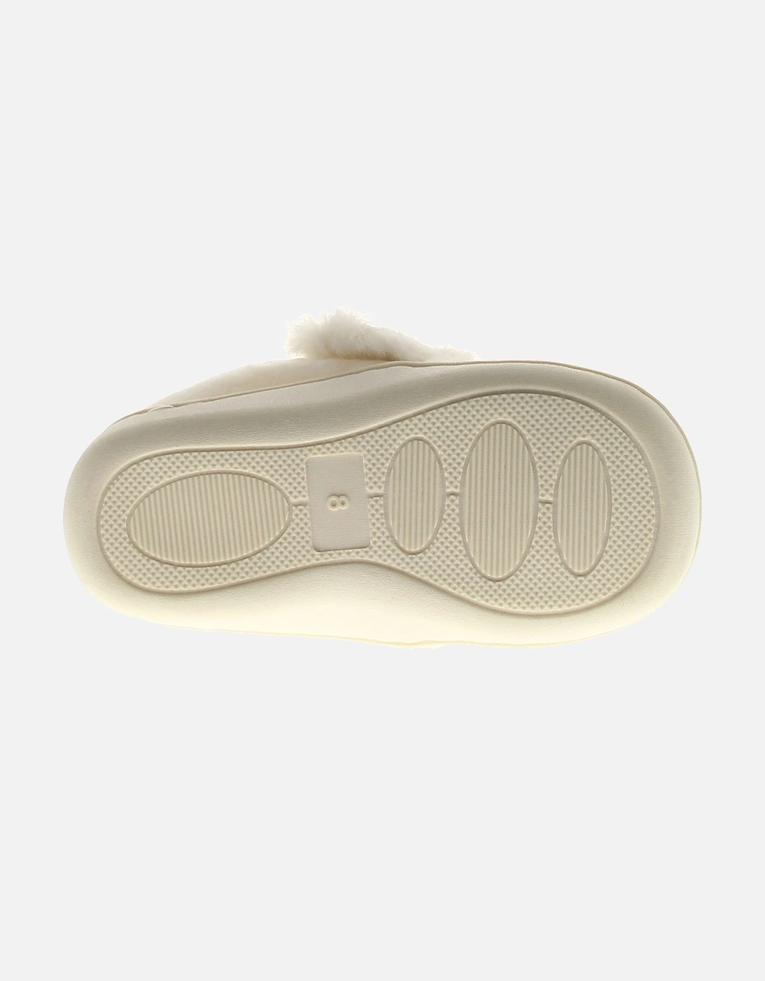 Girls Slippers Ballerina Touch Fastening Cosy White UK Size