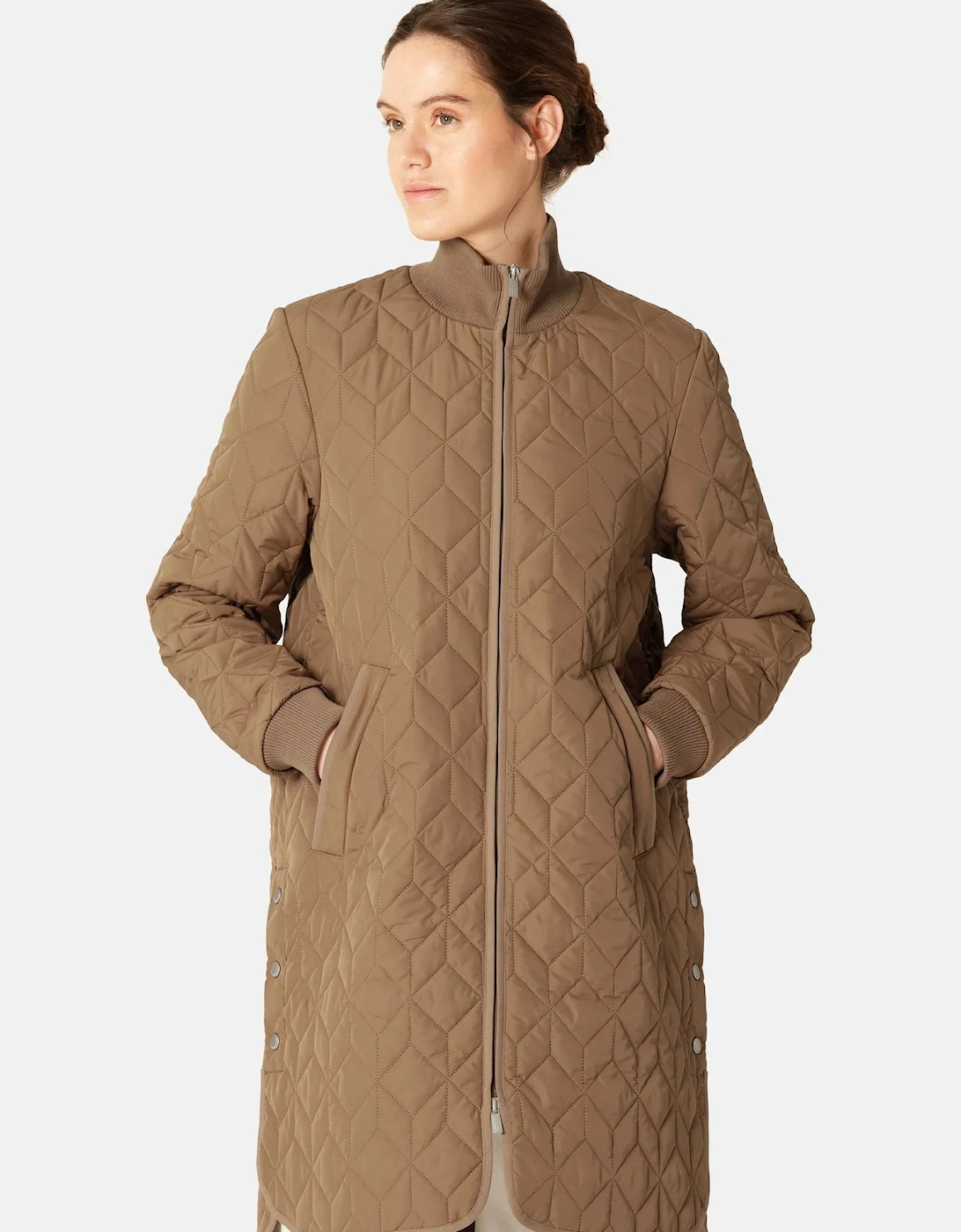 Ilse Jacobsen Women's Long quilted padded coat - Brown - Size: 6