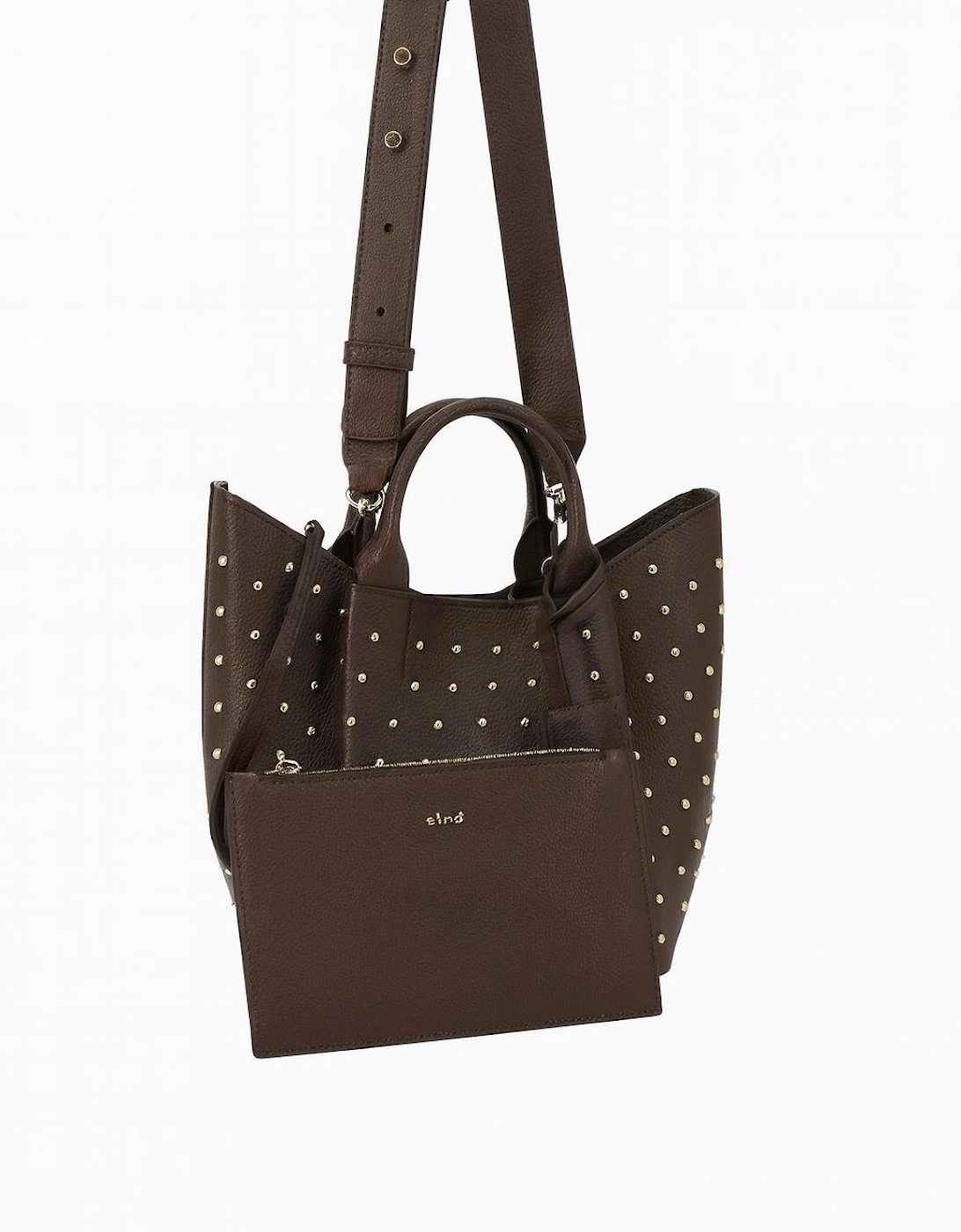 Small leather ESSENTIAL shopper in agave leather