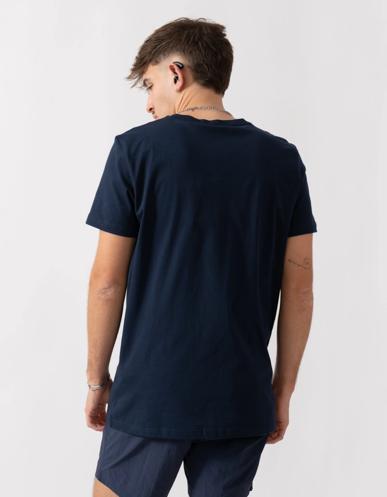 BOSS Orange Mens Metallic Stripe Logo T-Shirt - Navy 412