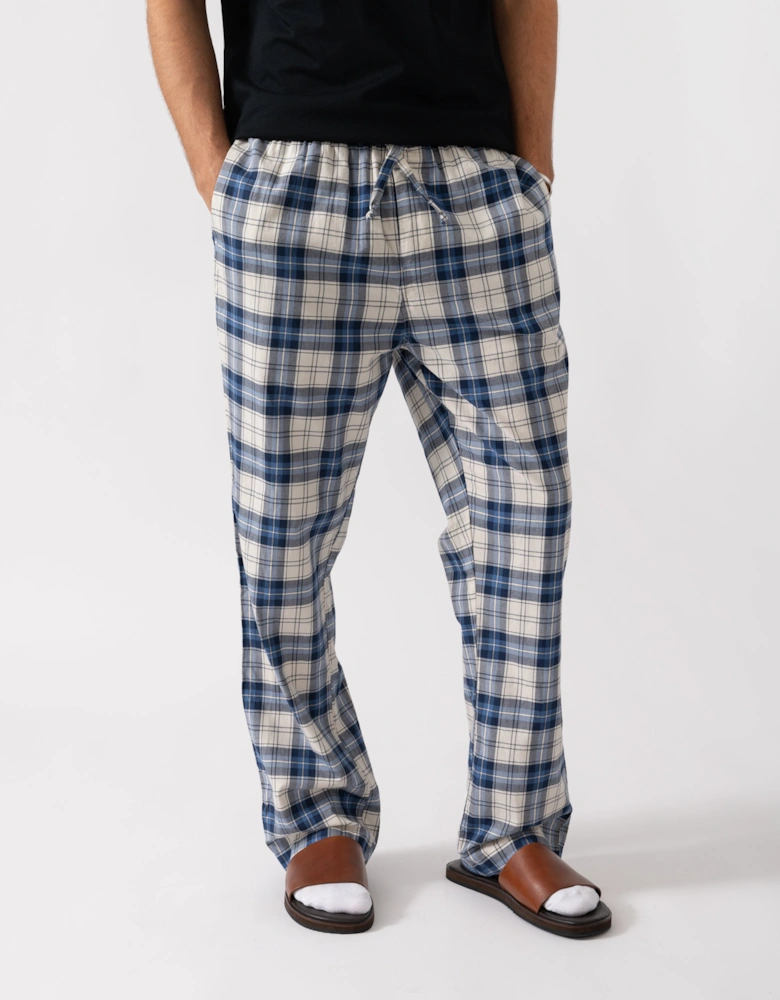 Mens Checked Pyjama Pants - 473 Blue Water