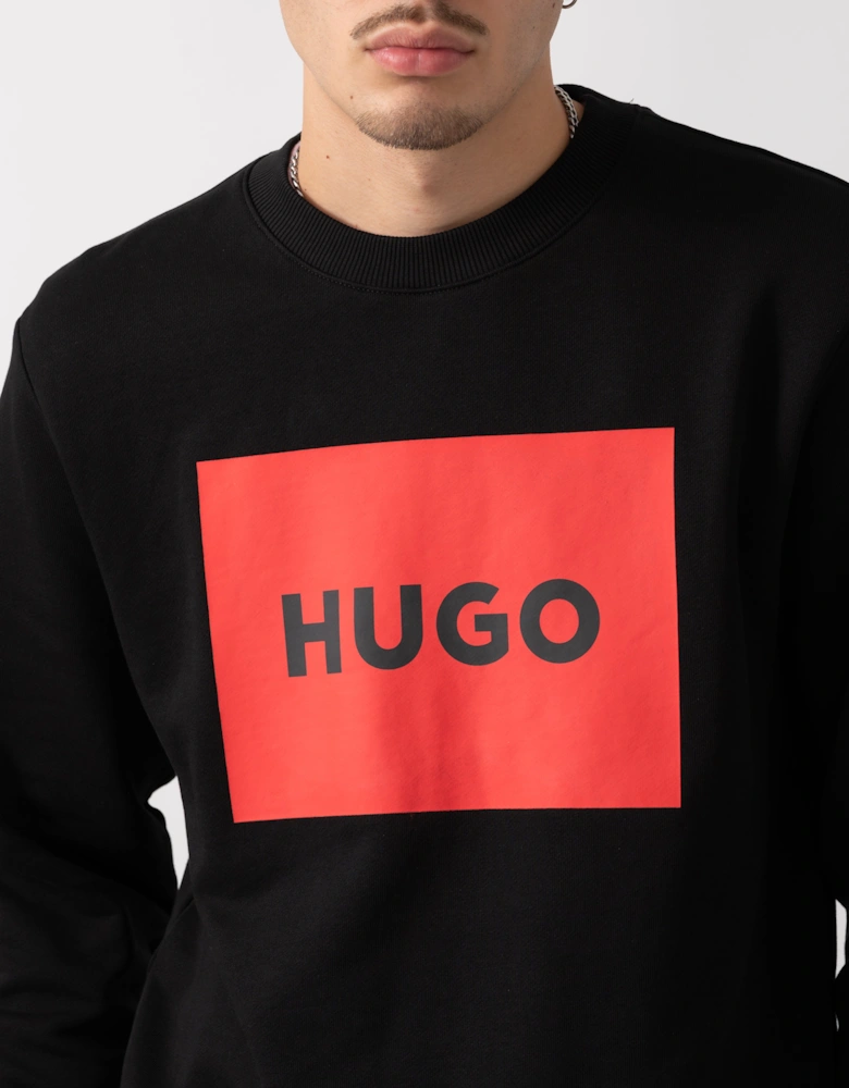 HUGO Duragol222 Large Label Logo Mens Sweatshirt - Black 001