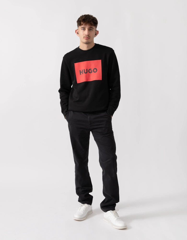 HUGO Duragol222 Large Label Logo Mens Sweatshirt - Black 001