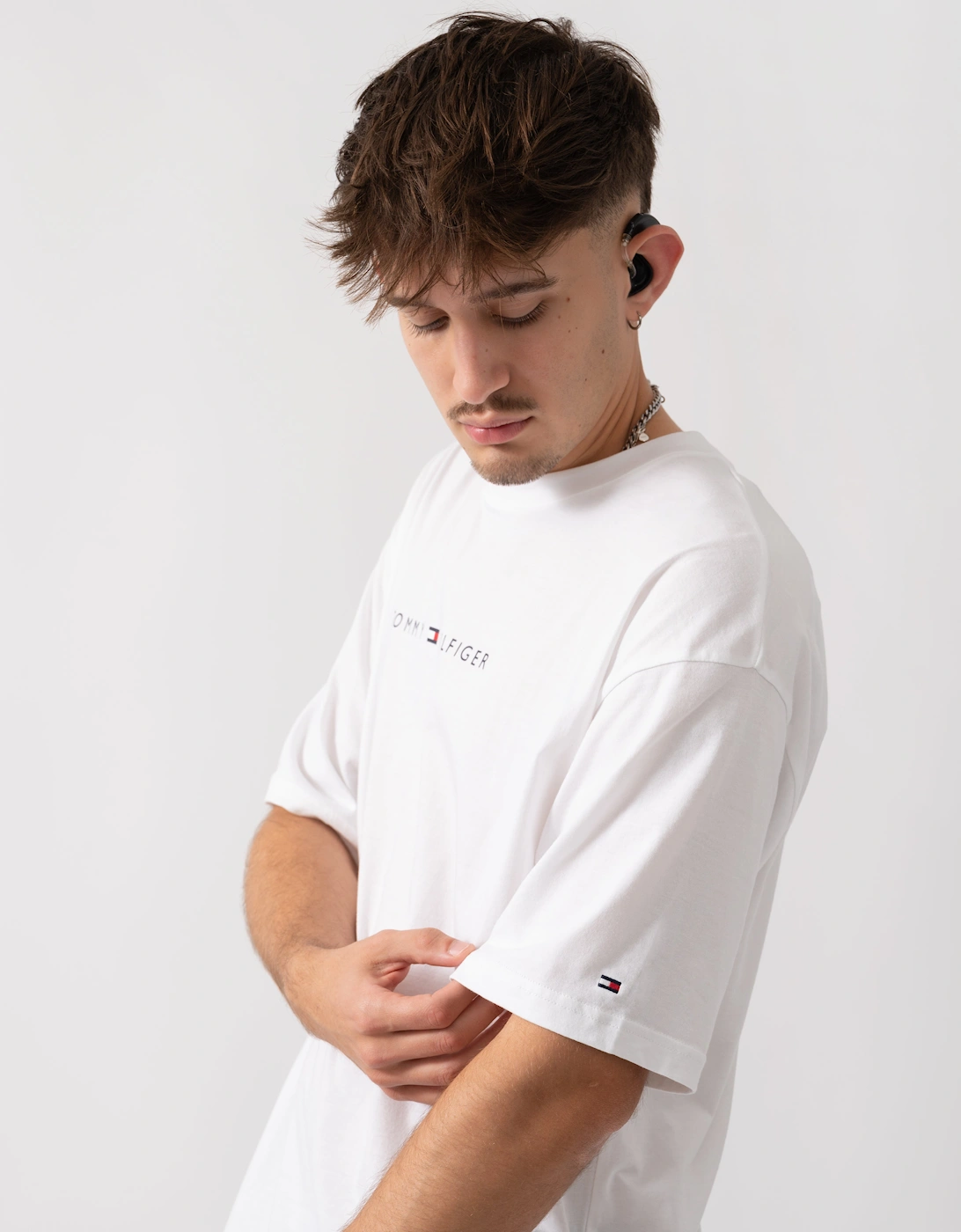 Contrast Logo Mens T-Shirt - TH Optic White