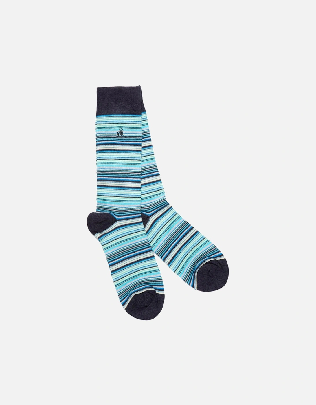 NAVY/BLUE NARROW STRIPED SOCKS, 2 of 1