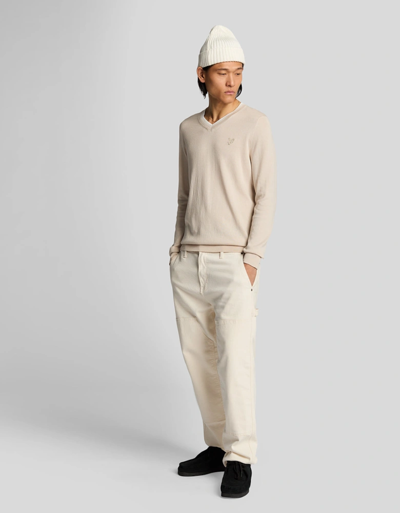Tipped V Neck Jumper