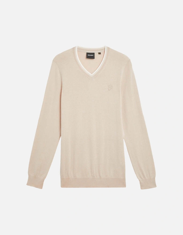 Tipped V Neck Jumper