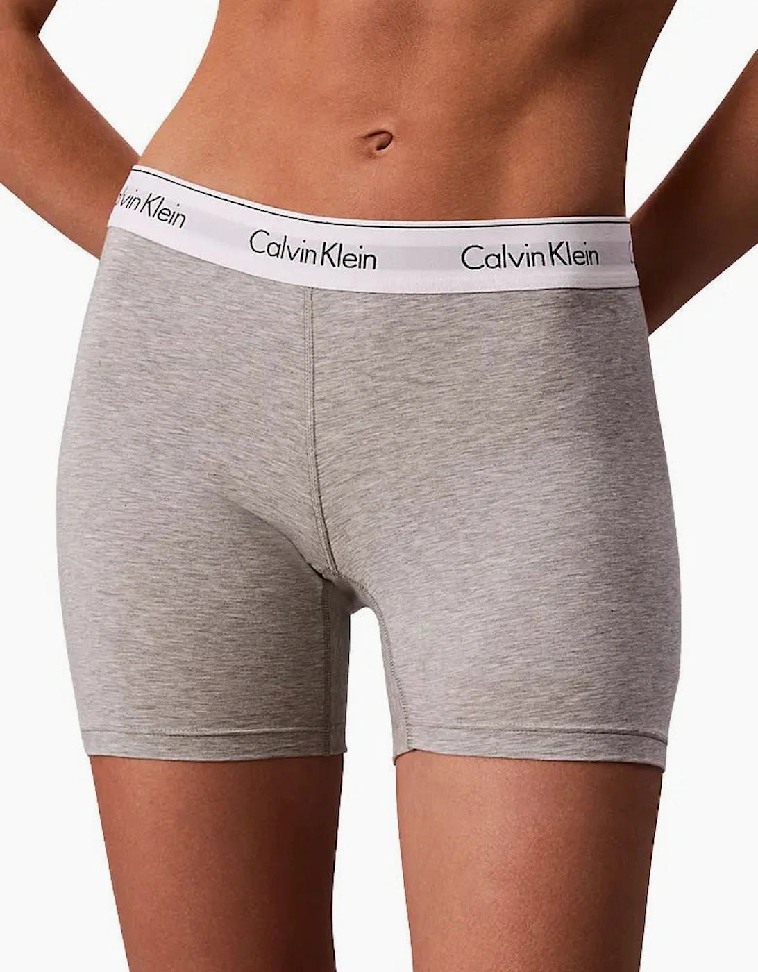 Calvin Klein Women's Grey Icon Cotton Modal Boxer Brief, Heather - Size: 8