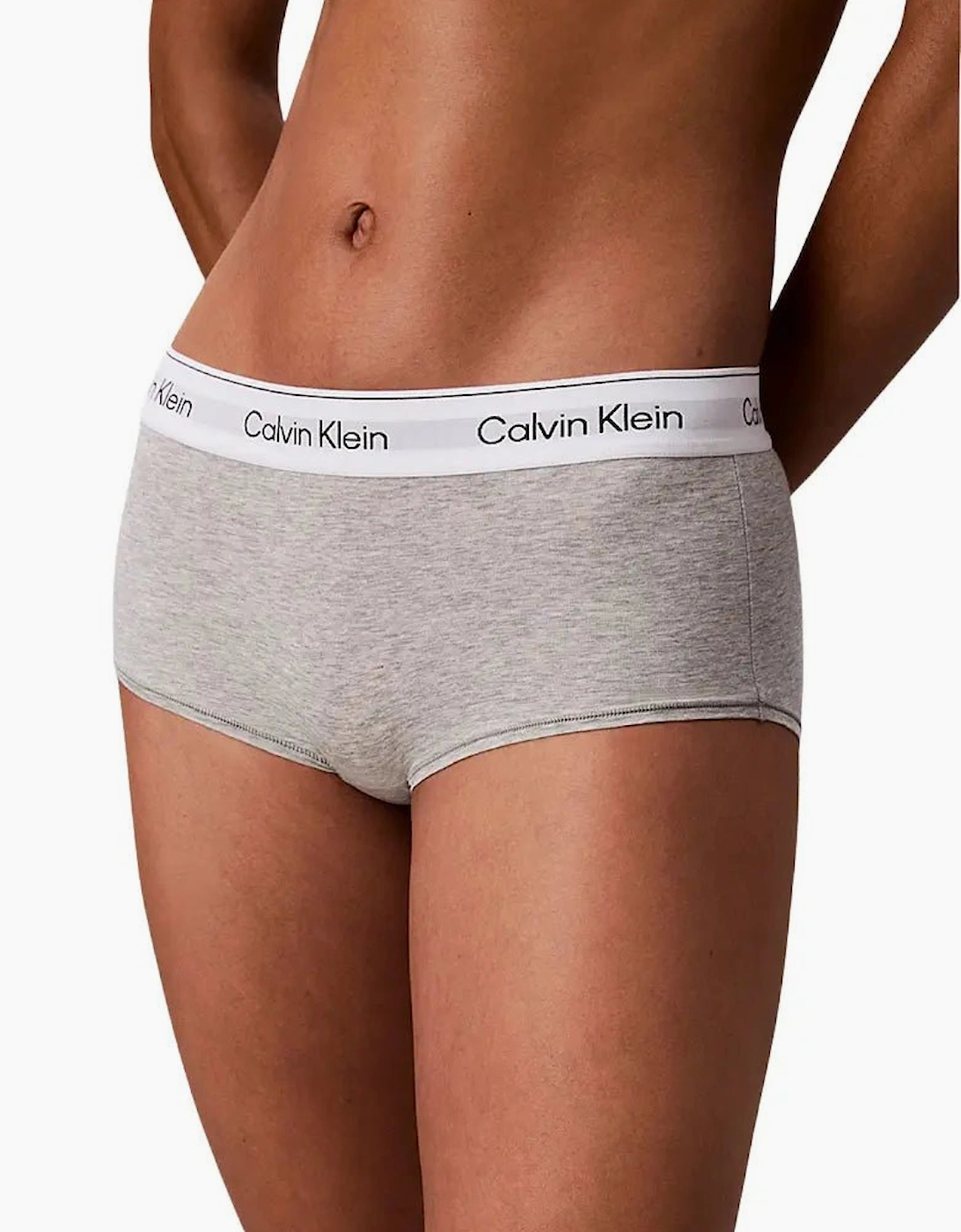 Calvin Klein Women's Grey Icon Cotton Modal Boy Short, Heather  1XL