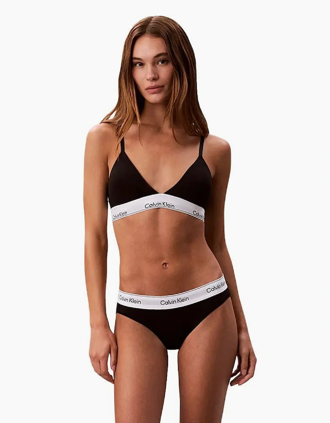 Calvin Klein Women's Icon Cotton Modal Bikini Brief, Black - White - Size: M